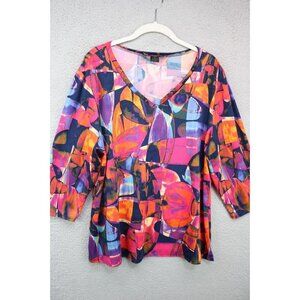 Peck & Peck Artsy 3/4 Sleeve Tunic-Size XL-Boho